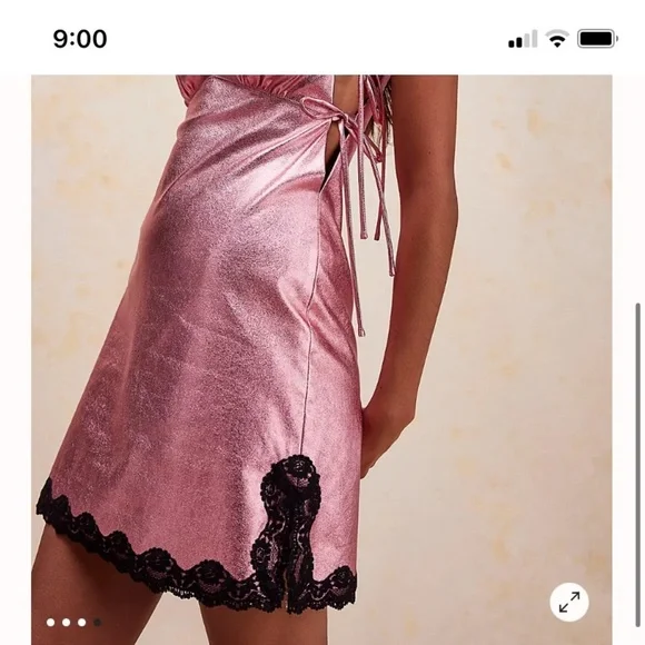 - Free people Anna Sui  metallic leather mini dress new with tags size 2 - Picture 2 of 10